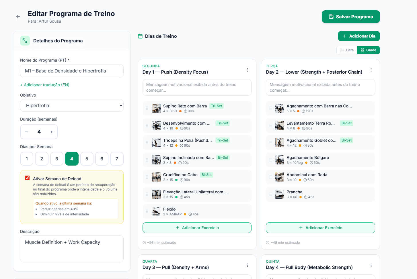 GymBud Training Builder